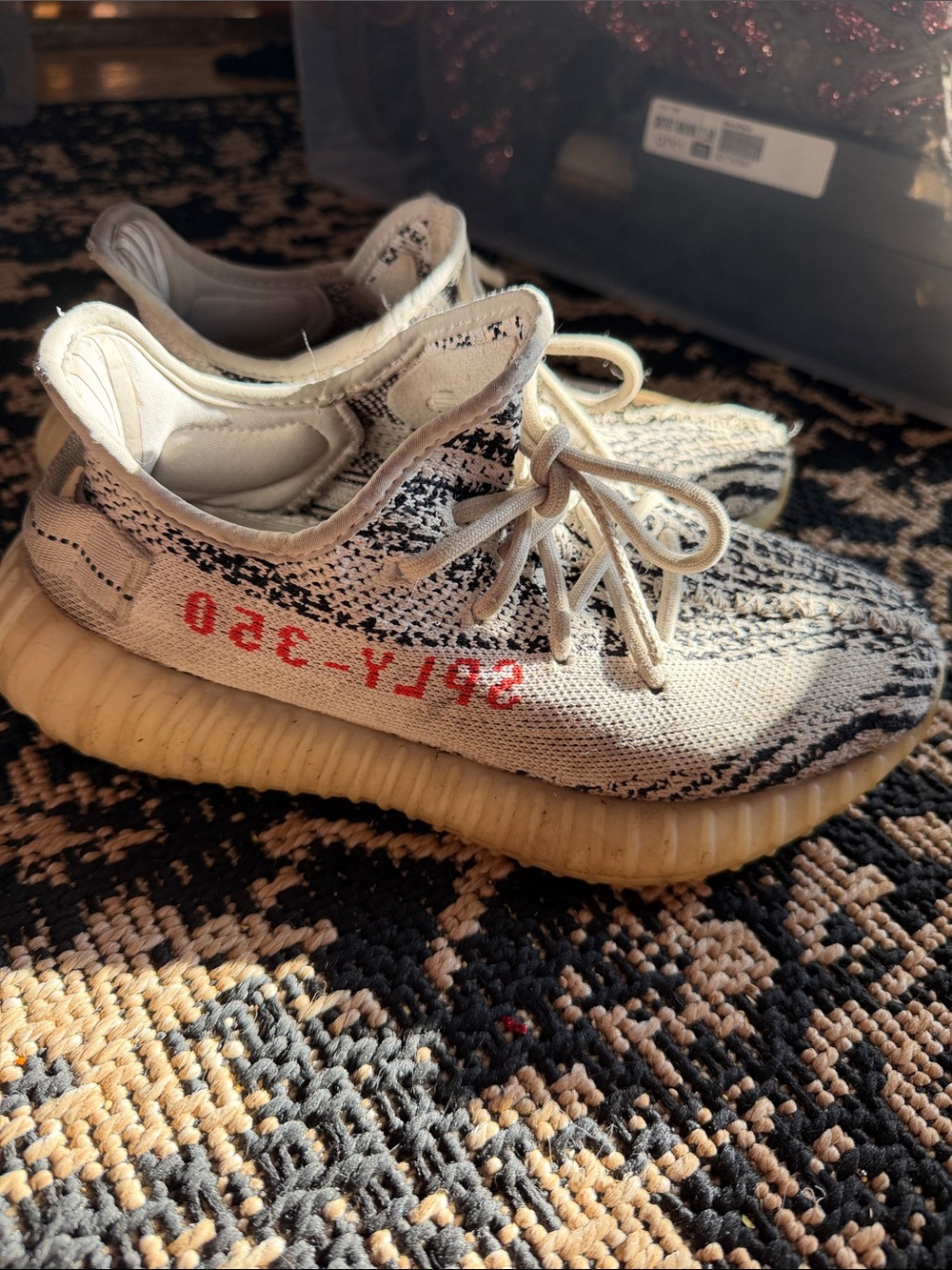 Yeezy Boost 350 V2 White/Black with Red Script